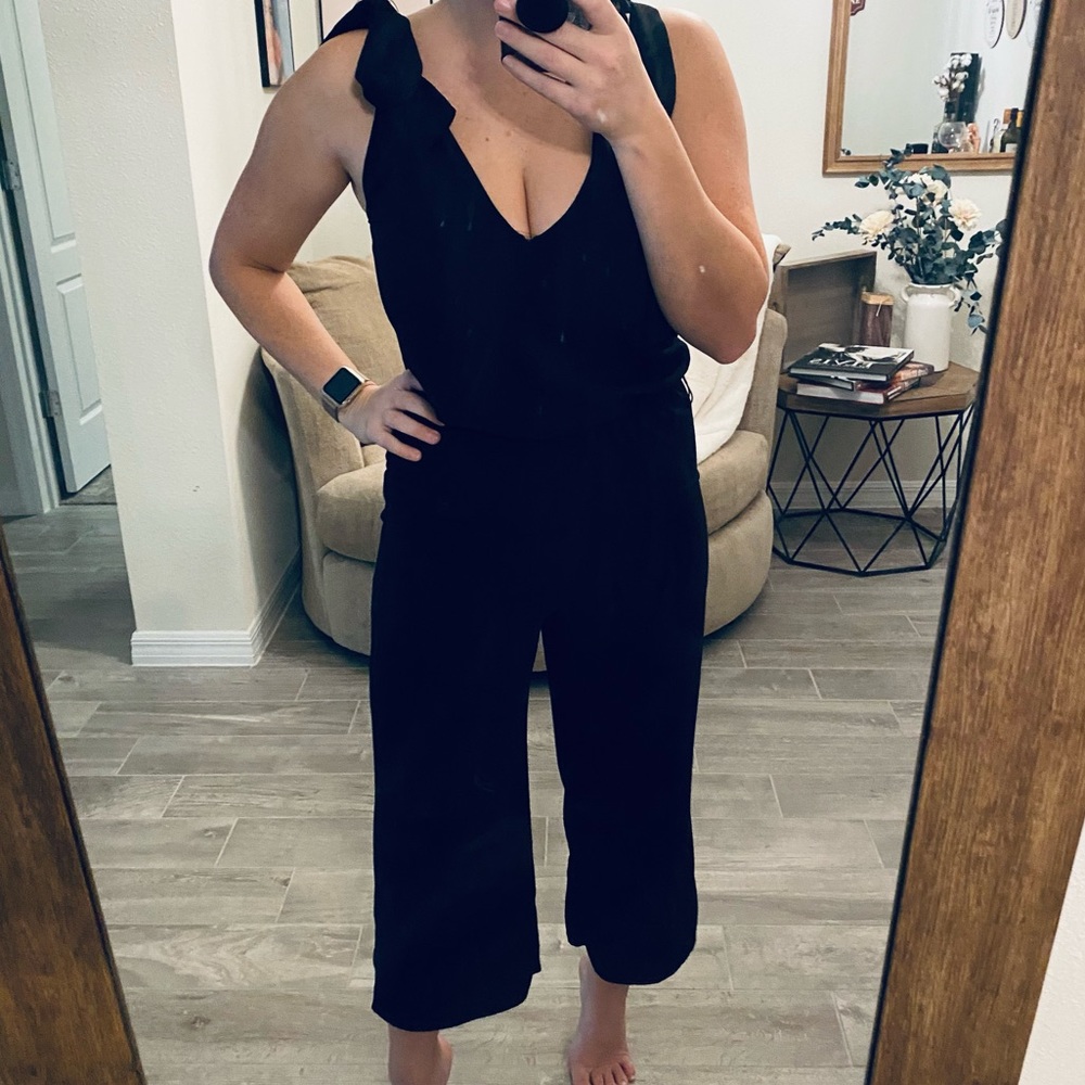 Michael Kors Vneck Tie Shoulder Jumpsuit